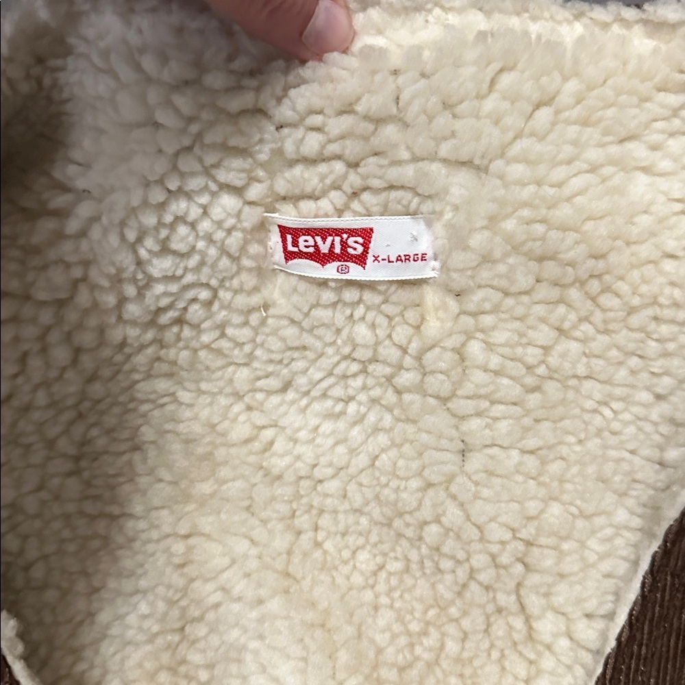 Vintage Levis Brown Corduroy Sherpa Vest Mens Large Snap On  size X-large - Picture 14 of 17